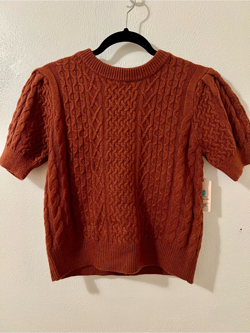St. John’s Bay Rust Cable Knit Short Sleeve Sweater- XS